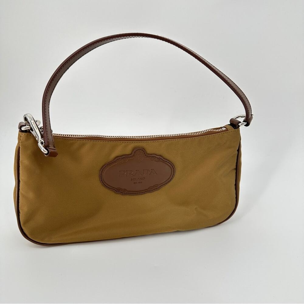 SALE!!!!!!Prada Vintage Mini Nylon Brown Logo Shoulder Bag - Picture 5 of 13